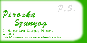 piroska szunyog business card